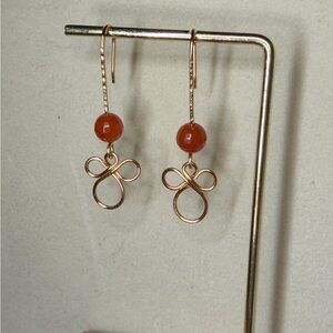 Carnelian Angel Drop Earrings